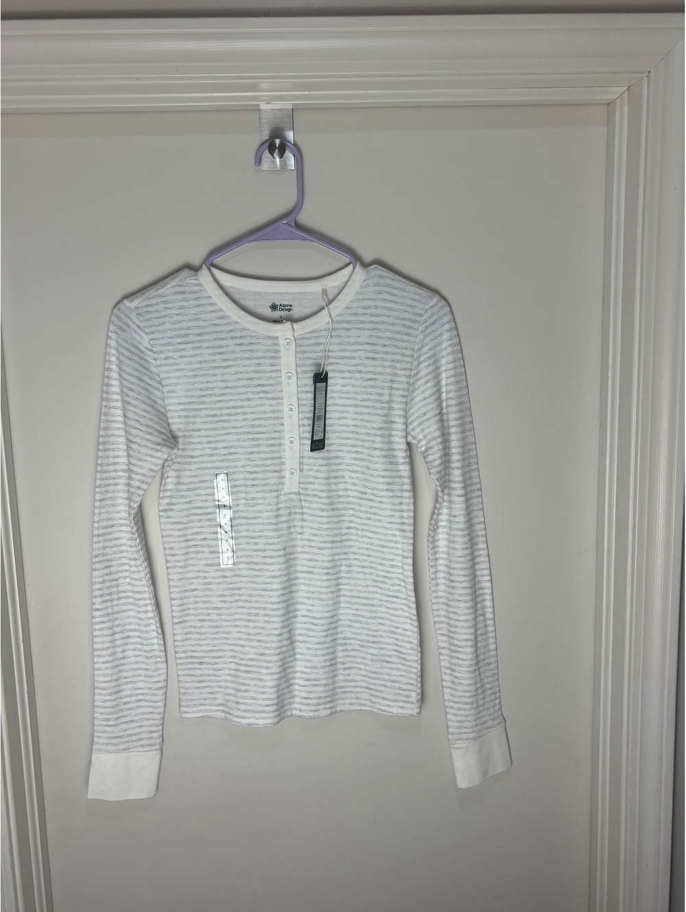 Alpine Design Women’s Henley Long Sleeve Shirt NWT Organic Cotton Size S